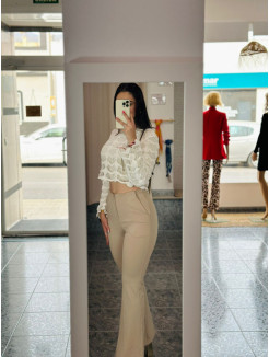 PANTALON pinza campana beige